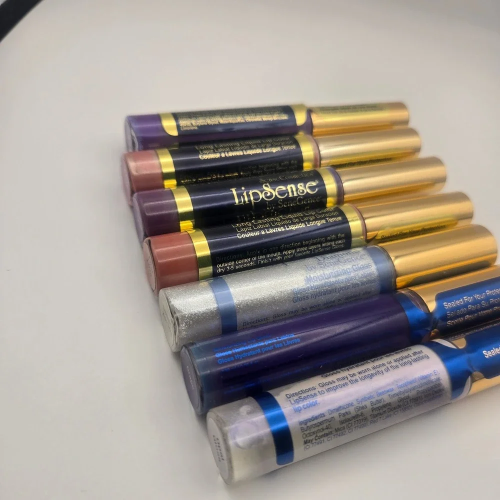 LipSense Purple Mauve Lip Color Gloss 7pc Bundle New